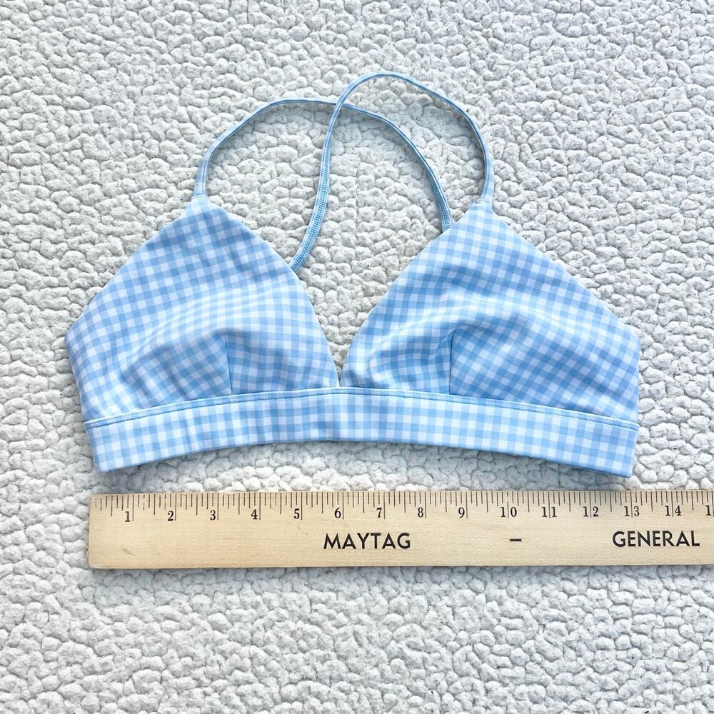 Alo Yoga Vapor Splendor Gingham Bra Blue Skies - Picture 6 of 7